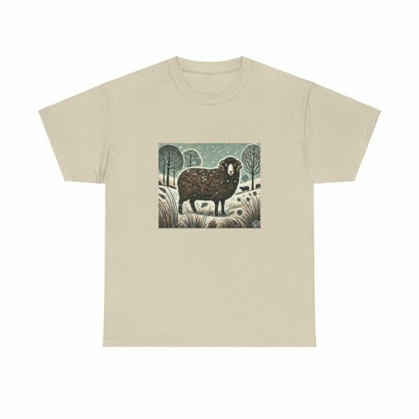 Shadow the Black Welsh Mountain Sheep - Heavy Cotton Tee - Image 3