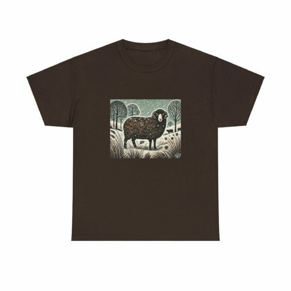 Shadow the Black Welsh Mountain Sheep - Heavy Cotton Tee - Image 4