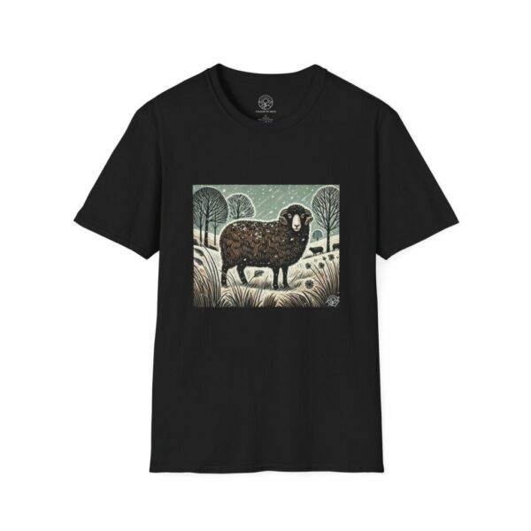 Shadow the Black Welsh Mountain Sheep - Woodland Wildlife Series Softstyle T-Shirt