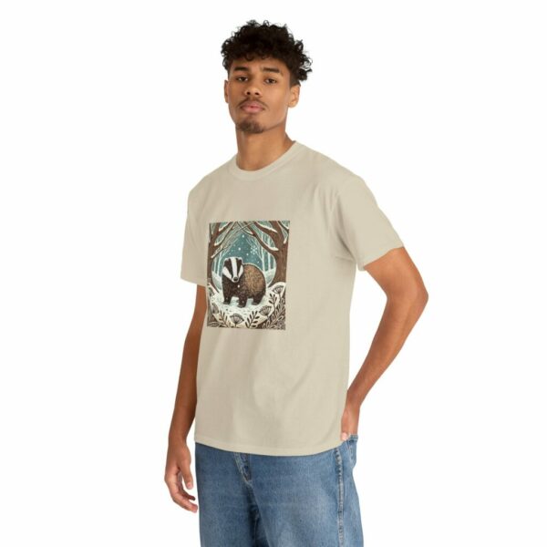 Brock the Badger - Woodland Wildlife Series Unisex Heavy Cotton Tee