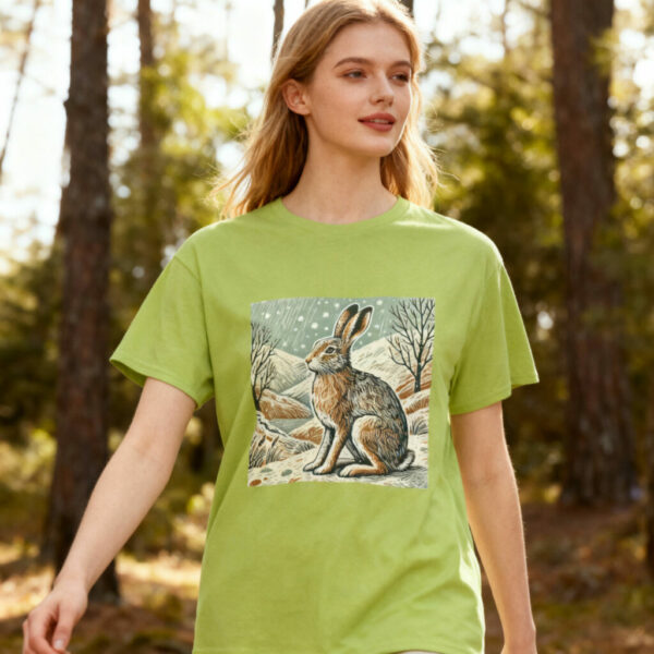 alpine-hare-mountain-kiwi-green-60pc Alpine the Mountain Hare - Heavy Cotton Tee