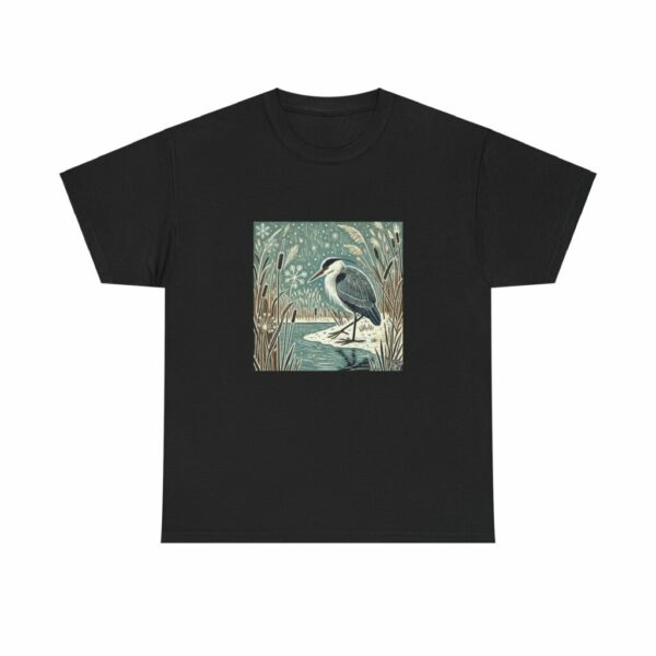 Storm the Grey Heron - Heavy Cotton Tee - Image 2