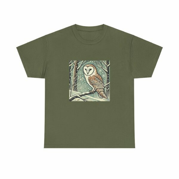 Echo the Barn Owl - Heavy Cotton Tee - Image 5
