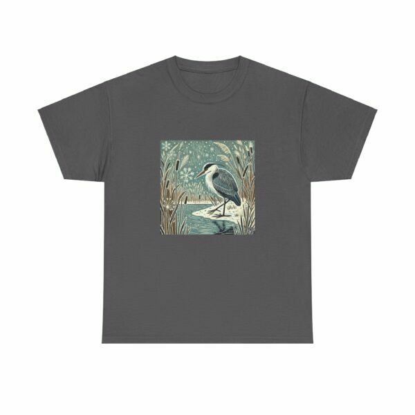Storm the Grey Heron - Heavy Cotton Tee - Image 7