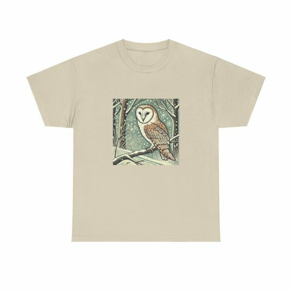 Echo the Barn Owl - Heavy Cotton Tee - Image 3