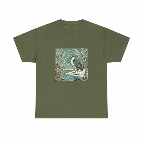 Storm the Grey Heron - Heavy Cotton Tee - Image 5