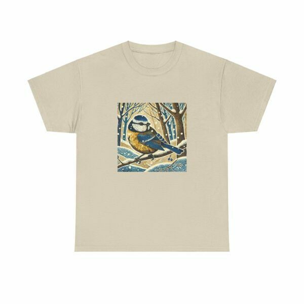 Willow the Blue Tit - Heavy Cotton Tee - Image 3