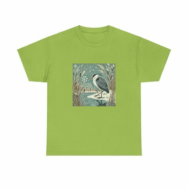 Storm the Grey Heron - Heavy Cotton Tee - Image 6