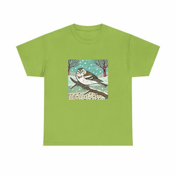 Frost the Snow Bunting - Heavy Cotton Tee - Image 6