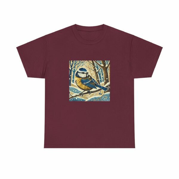 Willow the Blue Tit - Heavy Cotton Tee - Image 4