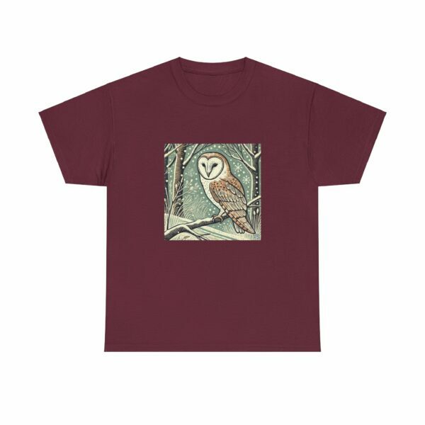 Echo the Barn Owl - Heavy Cotton Tee - Image 4