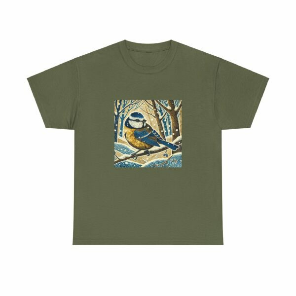 Willow the Blue Tit - Heavy Cotton Tee - Image 5