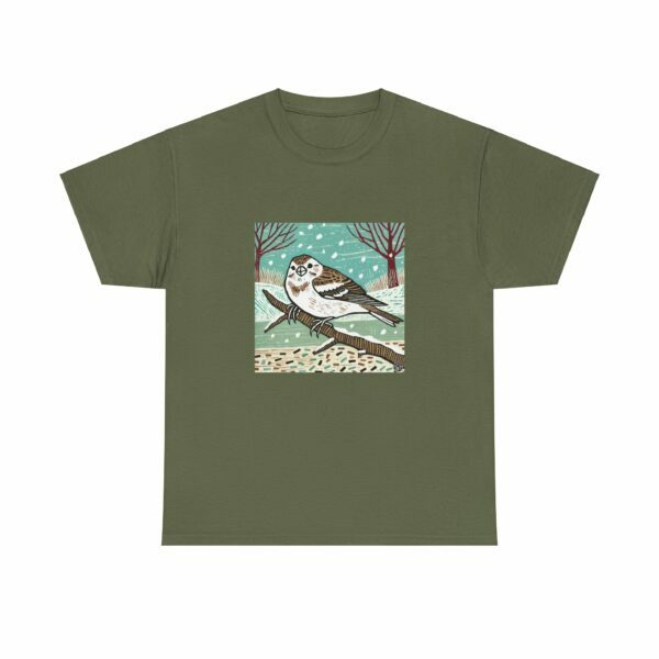 Frost the Snow Bunting - Heavy Cotton Tee - Image 5