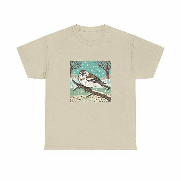 Frost the Snow Bunting - Heavy Cotton Tee - Image 3