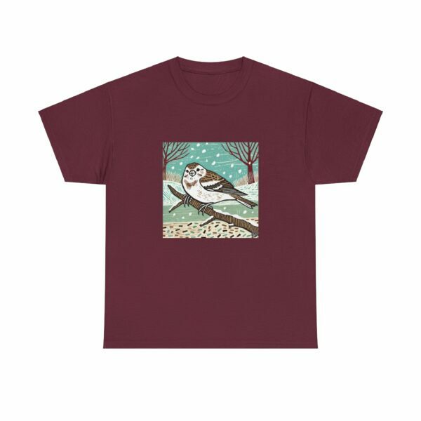 Frost the Snow Bunting - Heavy Cotton Tee - Image 4
