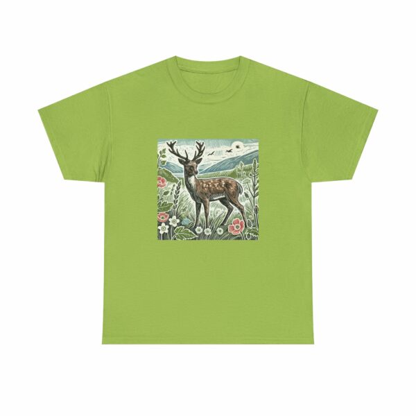 Majestic Deer Nature-Inspired Unisex Heavy Cotton Tee (Spring+Summer Series) Outdoor Apparel - Image 8