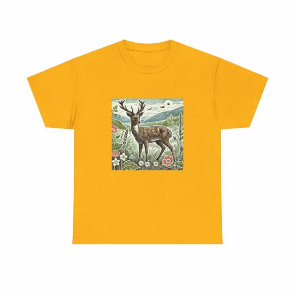 Majestic Deer Nature-Inspired Unisex Heavy Cotton Tee (Spring+Summer Series) Outdoor Apparel - Image 6