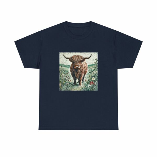 Highland Cow Heavy Cotton Tee Spring & Summer Series Nature-Inspired Vintage Graphic Shirt