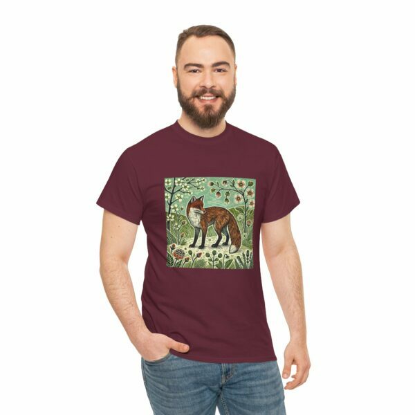 Forest Fox Heavy Cotton Tee Spring Summer Series Nature Inspired Graphic Tee