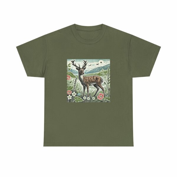 Majestic Deer Nature-Inspired Unisex Heavy Cotton Tee (Spring+Summer Series) Outdoor Apparel - Image 7