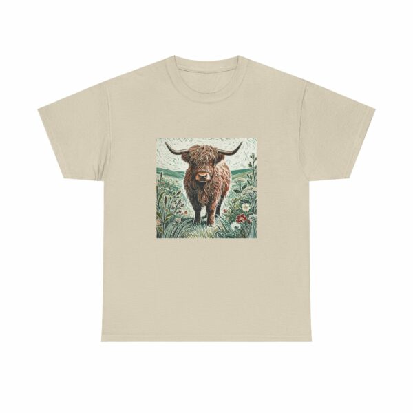 Highland Cow Heavy Cotton Tee Spring & Summer Series Nature-Inspired Vintage Graphic Shirt - Image 4