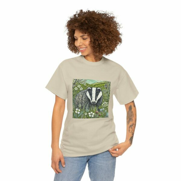 Badger (Spring+Summer Series) Nature-Inspired Heavy Cotton Tee for Wildlife Lovers