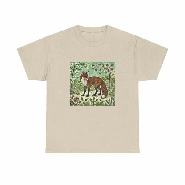 Forest Fox Heavy Cotton Tee Spring Summer Series Nature Inspired Graphic Tee - Image 4