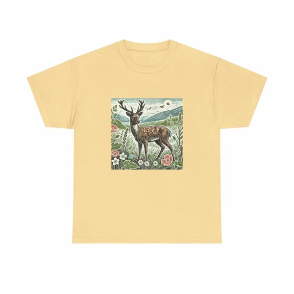 Majestic Deer Nature-Inspired Unisex Heavy Cotton Tee (Spring+Summer Series) Outdoor Apparel - Image 5