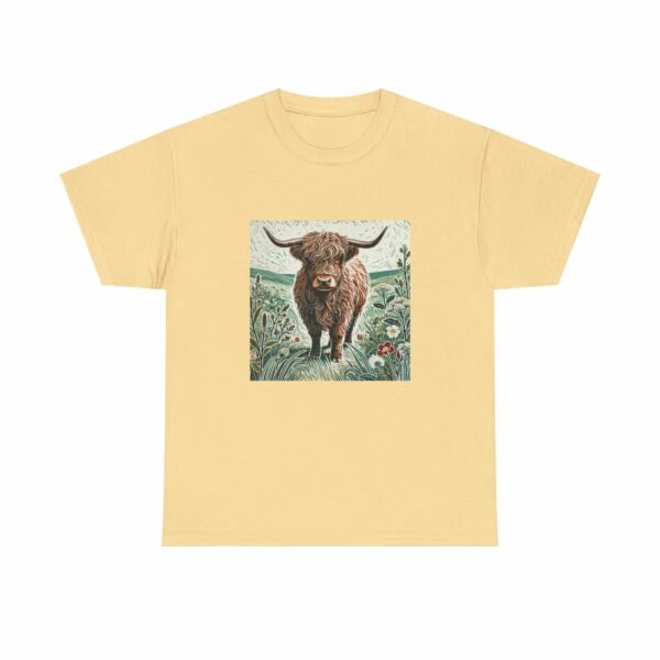Highland Cow Heavy Cotton Tee Spring & Summer Series Nature-Inspired Vintage Graphic Shirt - Image 5