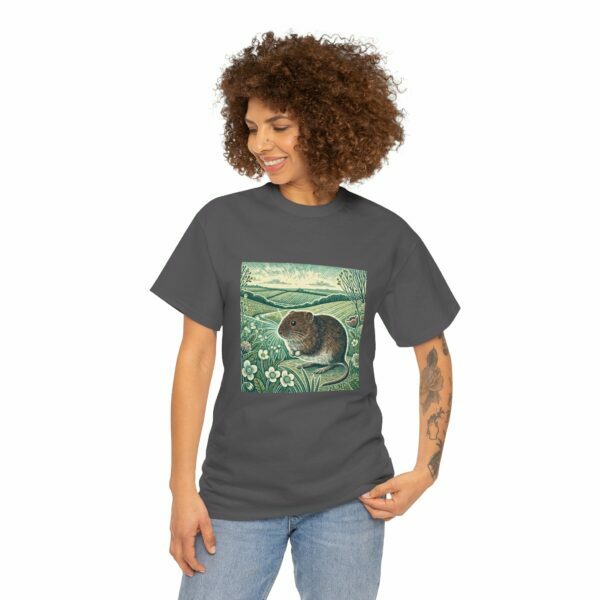 Field Vole Nature Inspired Heavy Cotton Tee Spring Summer Series Meadow Design Outdoor Apparel