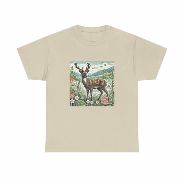 Majestic Deer Nature-Inspired Unisex Heavy Cotton Tee (Spring+Summer Series) Outdoor Apparel - Image 4