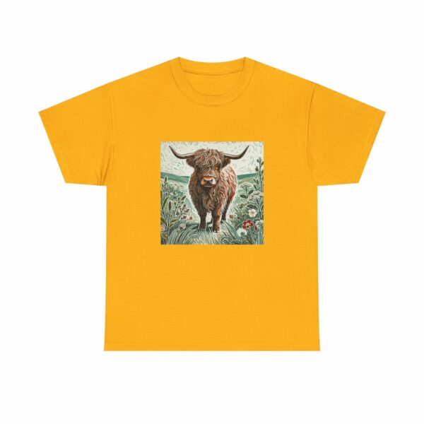 Highland Cow Heavy Cotton Tee Spring & Summer Series Nature-Inspired Vintage Graphic Shirt - Image 6