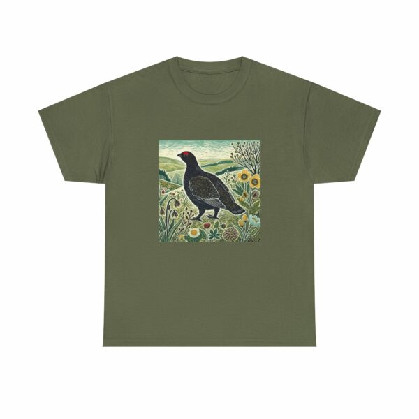 Black Grouse (Spring+Summer Series) Nature-Inspired Unisex Heavy Cotton Tee Outdoor Apparel - Image 7