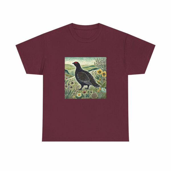 Black Grouse (Spring+Summer Series) Nature-Inspired Unisex Heavy Cotton Tee Outdoor Apparel - Image 6