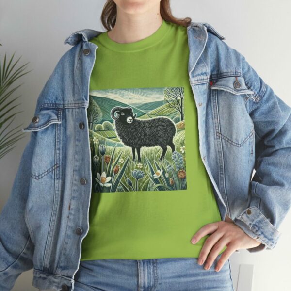 Black Welsh Mountain Sheep Heavy Cotton Tee (Spring+Summer Series) for Outdoor Lovers