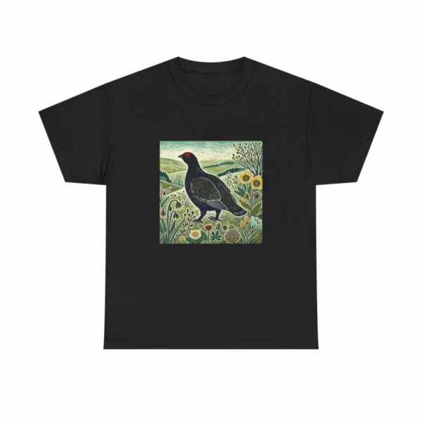Black Grouse (Spring+Summer Series) Nature-Inspired Unisex Heavy Cotton Tee Outdoor Apparel
