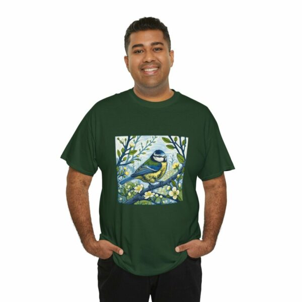 Blue Tit Bird Design (Spring+Summer Series) Nature-Inspired Heavy Cotton Tee Outdoor Apparel