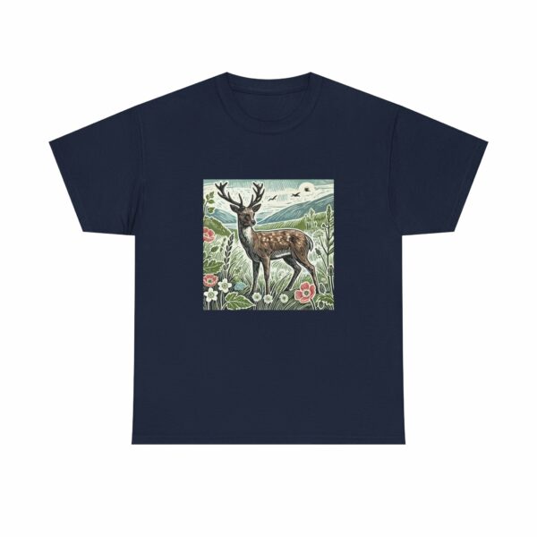 Majestic Deer Nature-Inspired Unisex Heavy Cotton Tee (Spring+Summer Series) Outdoor Apparel - Image 12