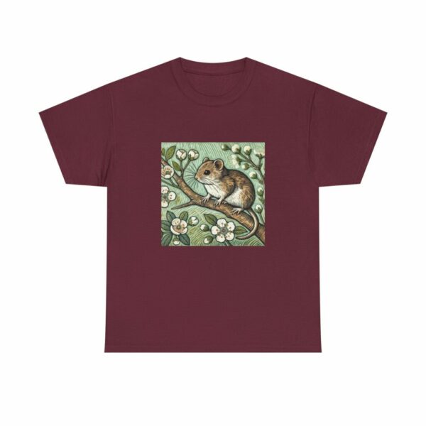 Adorable Dormouse Nature-Inspired Unisex Heavy Cotton Tee (Spring+Summer Series) Mouse T-Shirt