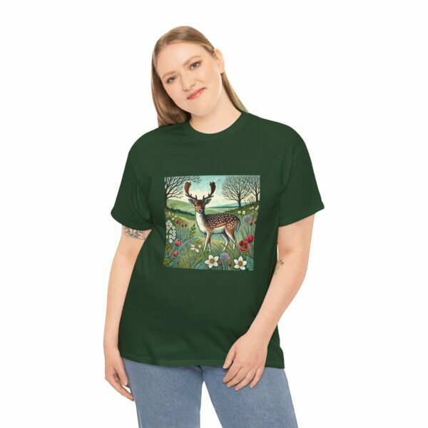Fallow Deer Nature-Inspired Heavy Cotton Tee (Spring Summer Series) Outdoor Apparel