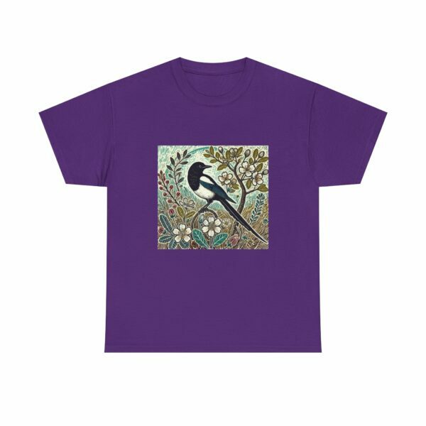 Jet the Magpie Bird-Inspired Unisex Heavy Cotton Tee, Nature Lover Tee, Gift for Bird Enthusiasts, Eco-Friendly Apparel, Cute Casual Wear - Image 14