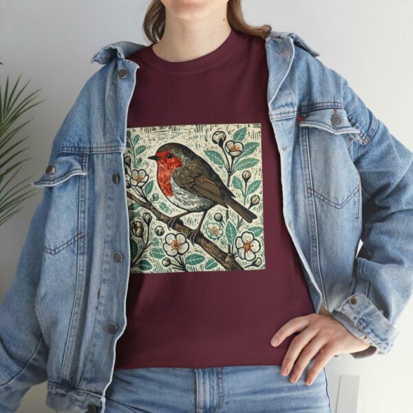 Ruby the Robin Bird Graphic Tee, Nature Lover Shirt, Unisex T-Shirt, Eco-Friendly Cotton Top, Gift for Birdwatchers, Casual Wear