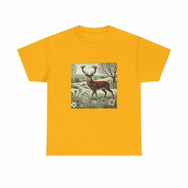 Flame the Red Deer Nature-Inspired Unisex Heavy Cotton Tee | Deer Graphic Tee for Outdoor Lovers, Wildlife Appreciation, Gift for Nature Enthusiasts - Image 5
