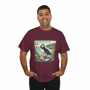 Tully the Puffin Nature-Inspired Tee, Eco-friendly Shirt, Bird Lover Gift, Summer Fashion, Nature Enthusiast Apparel