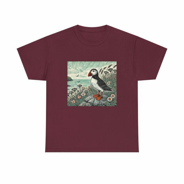 Tully the Puffin Nature Tee, Unisex Cotton Shirt, Animal Lover Gift, Eco-Friendly Apparel, Cute Bird T-Shirt, Wildlife, Outdoor Adventurer - Image 6