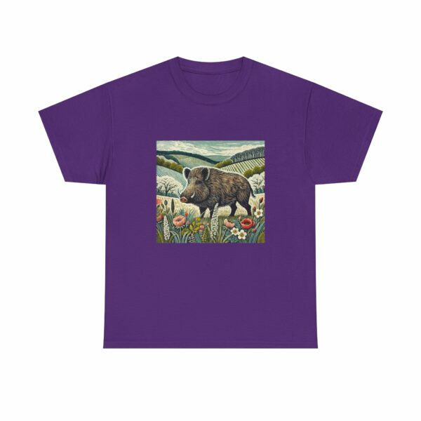 Thistle the Wild Boar Nature-Inspired Unisex Cotton Tee, Boho Animal Shirt, Vintage Style Tee, Gift for Nature Lovers, Eco-Friendly Apparel - Image 14