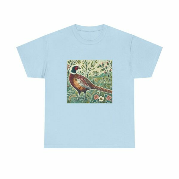Percy the Pheasant Nature-Inspired Bird Tee, Unisex Heavy Cotton Tee with Floral Design, Gift for Nature Lovers, Eco-Friendly Apparel, Casual Wear - Image 5