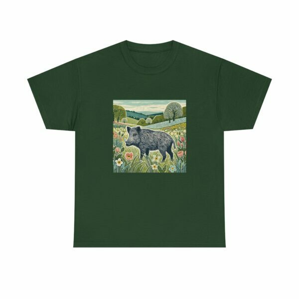 Thistle the Wild Boar Nature-Inspired Unisex Heavy Cotton Tee, Comfortable Graphic Tee, Eco-Friendly Fashion, Gift for Nature Lovers, Casual Wear - Image 3