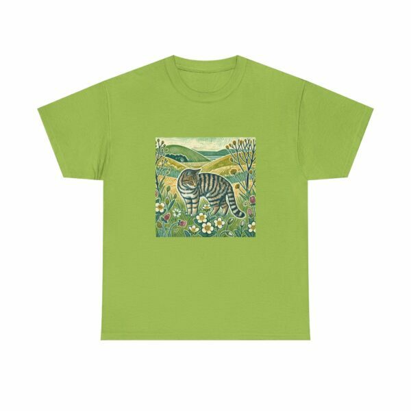 Bramble the Scottish Wildcat Unisex Heavy Cotton Tee, Cozy Animal T-Shirt, Nature Lover's Gift, Casual Wear, Pet Lover Apparel - Image 8