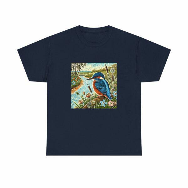 Flare the Kingfisher Nature-Inspired Unisex Heavy Cotton Tee, Bird Graphic Shirt, Casual Wear, Nature Lover Gift, Outdoor Adventure Tee, Eco-Friendly Apparel - Image 12
